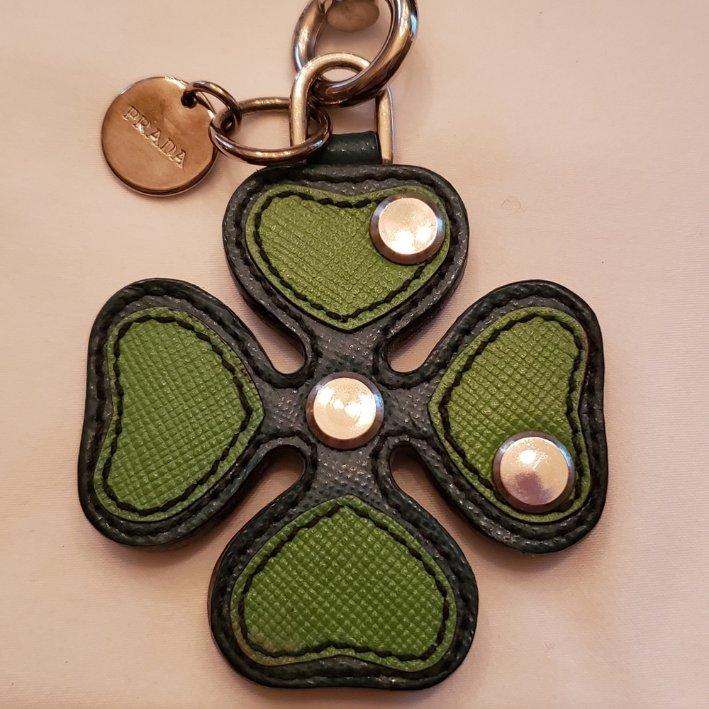 Prada four leaf Clover Keychain